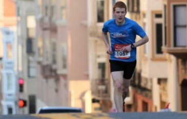 Man running in a race